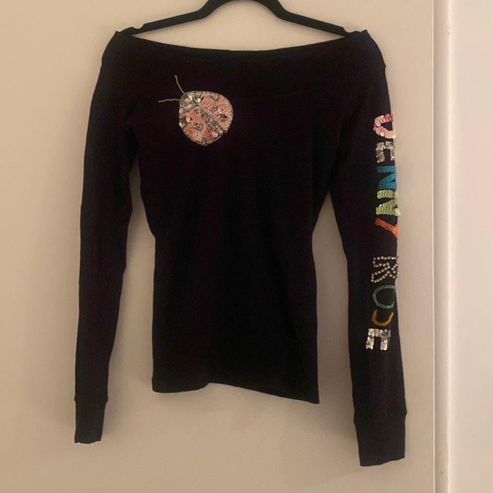 Denny Rose black cotton long sleeve top. size small.  Good quality.